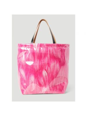 Bolso shopper transparente de cuero sintético Marni rosa