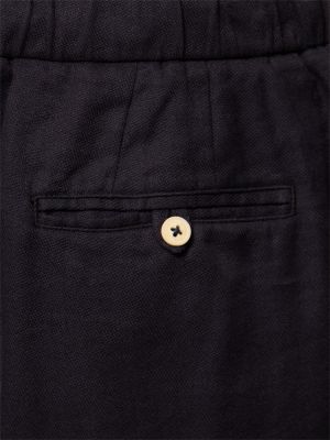 Pantalones cortos de lino de algodón Frescobol Carioca negro