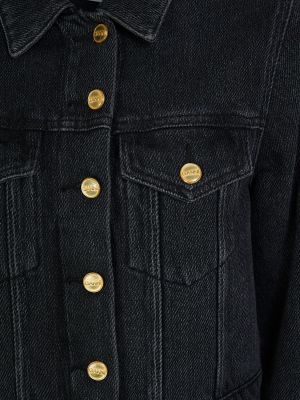 Bavlněná džínová bunda Ganni černá