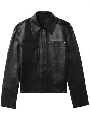 Kožená bunda Helmut Lang čierna