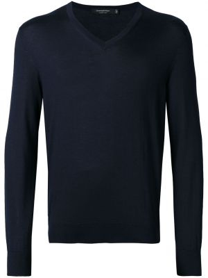 Jersey con escote v de tela jersey Ermenegildo Zegna azul