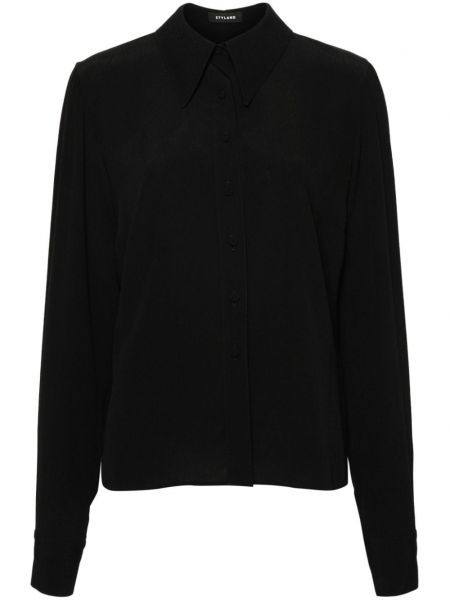 Krepo marškiniai oversize Styland juoda