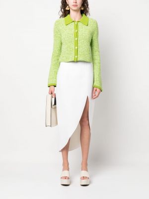 Asymetrické vlněné midi sukně Michael Kors Collection bílé