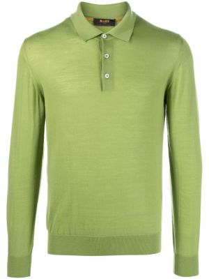 Вълнена поло тениска Moorer зелено