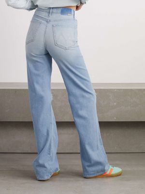 Прямые джинсы с высокой талией на каблуке с потертостями Mother