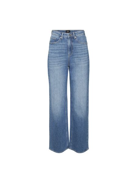 Прямые джинсы с высокой талией свободного кроя Vero Moda синие