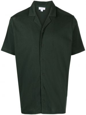 Βαμβακερό πουκάμισο Sunspel πράσινο