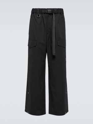 Pantaloni din bumbac Y-3 negru