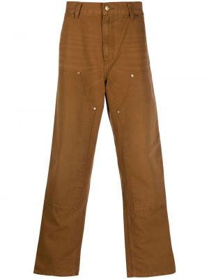 Puuvillased teksapüksid Carhartt Wip pruun