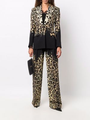 Leopardimustriga mustriline püksid Roberto Cavalli