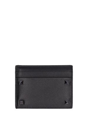 Usnjena denarnica Valentino Garavani črna