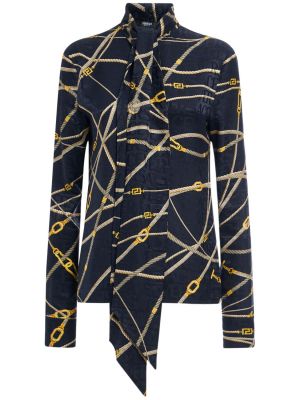 Camicia di seta in tessuto jacquard Versace