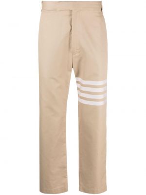 Βαμβακερό παντελόνι με ίσιο πόδι Thom Browne μπεζ