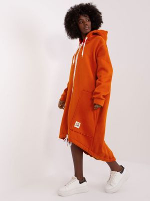 Džemperis ar rāvējslēdzēju Fashionhunters oranžs