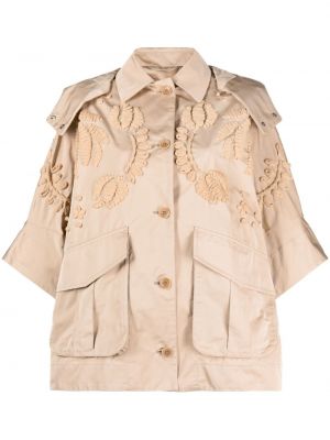 Klasická bavlněná bunda s knoflíky Ermanno Scervino - béžová