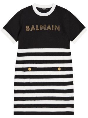 Jersey stripete dress for jenter Balmain Kids svart