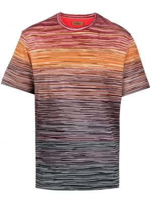 Koszulka bawełniana gradientowa Missoni czerwona