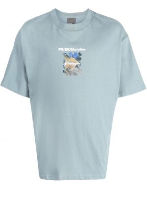 Koszulka bawełniana z nadrukiem Musium Div. niebieska