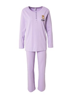 Moschino Underwear Pyžamo  hnedá / pastelovo fialová / biela