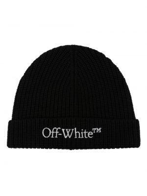 Woll mütze mit stickerei Off-white