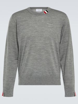 Maglione di lana in jersey Thom Browne grigio