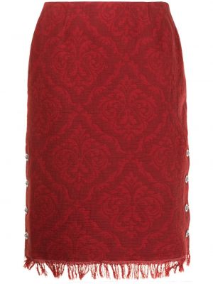 Falda con flecos con apliques Marine Serre rojo
