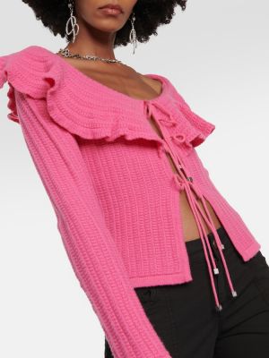Top de lana con volantes Blumarine rosa
