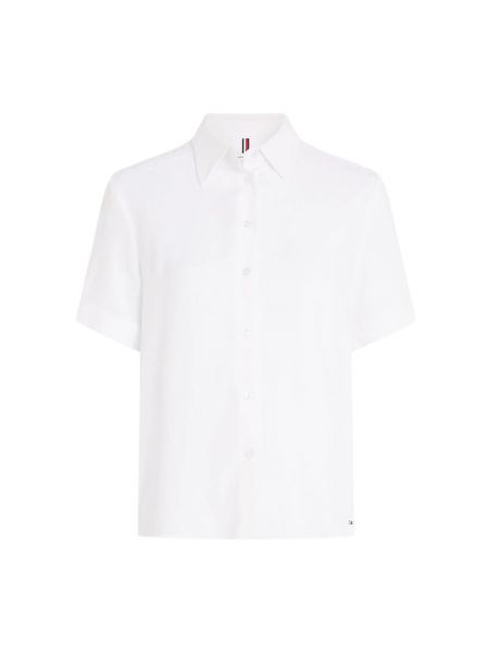 Koszula w jednolitym kolorze Tommy Hilfiger biała