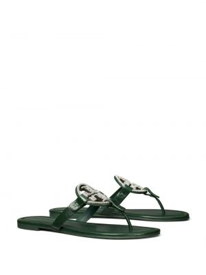 Leder sandale Tory Burch grün