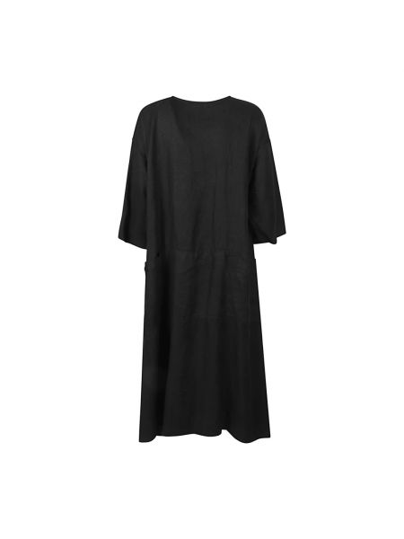 Lniana sukienka koszulowa Sarahwear czarna