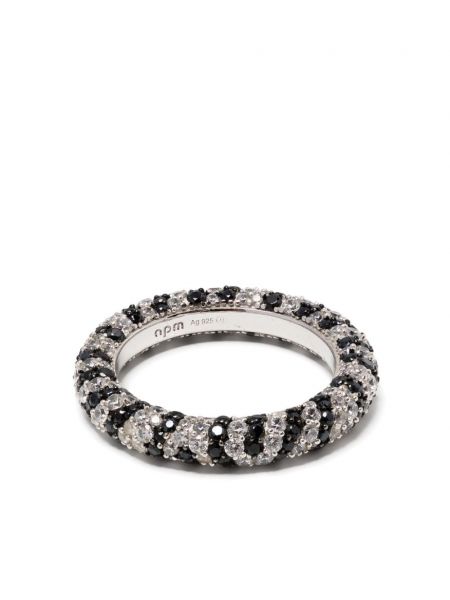 Сребърен пръстен с кристали Apm Monaco
