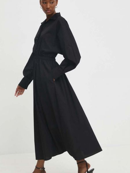 Sukienka długa bawełniana Answear Lab czarna