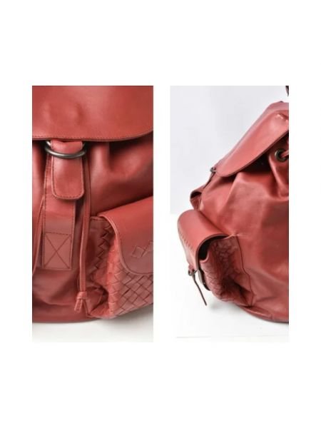 Plecak skórzany Bottega Veneta Vintage czerwony