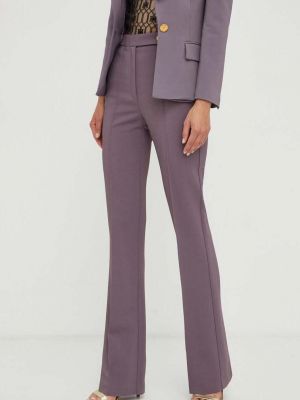 Kalhoty s vysokým pasem Elisabetta Franchi fialové