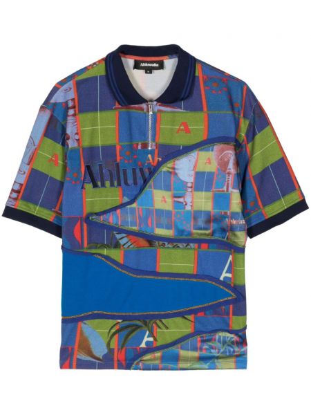 Βαμβακερή μπλούζα με σχέδιο Ahluwalia μπλε