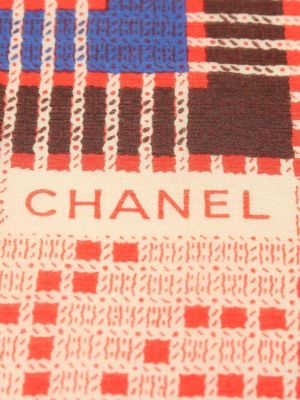 Hedvábný šál Chanel Pre-owned oranžový