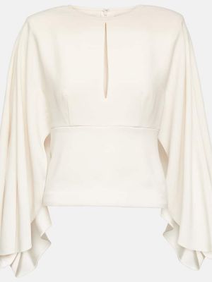 Bluza s draperijom Roland Mouret bijela