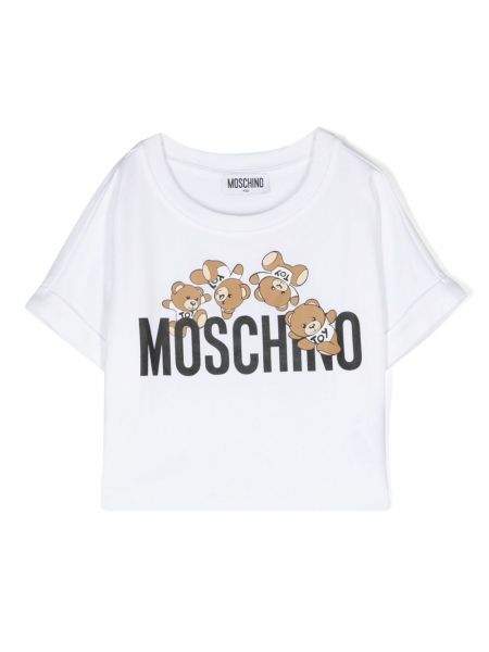 T-shirt for piger Moschino Kids hvid