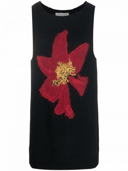 Jersey de flores de punto Yohji Yamamoto negro