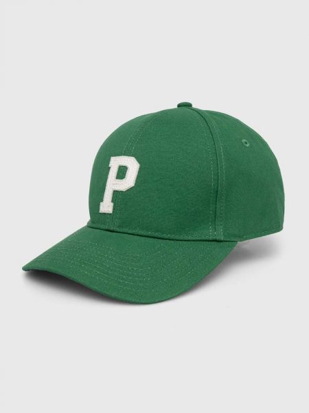 Памучна шапка с козирки с принт Pepe Jeans зелено