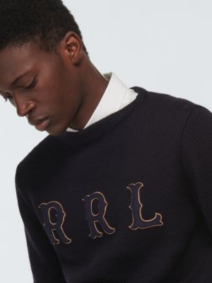 Sweter wełniany Rrl niebieski