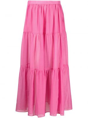 Pamučna svilena suknja Manebi ružičasta