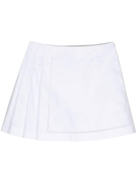 Plisované bavlněné mini sukně Shiatzy Chen bílé