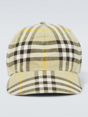 Cappello con visiera di cotone a quadri Burberry beige