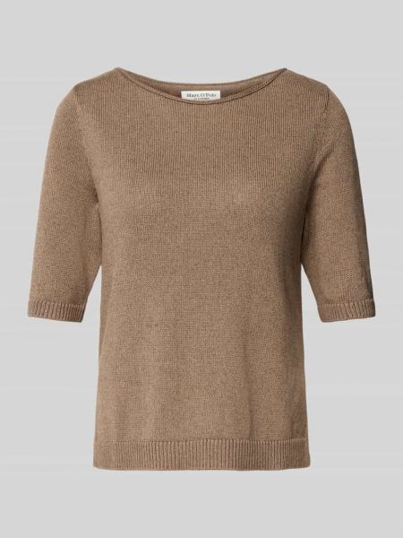 Dzianinowy sweter z krótkim rękawem w jednolitym kolorze Marc O'polo