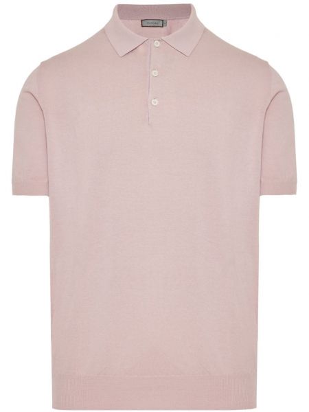 Памучна поло тениска Canali розово