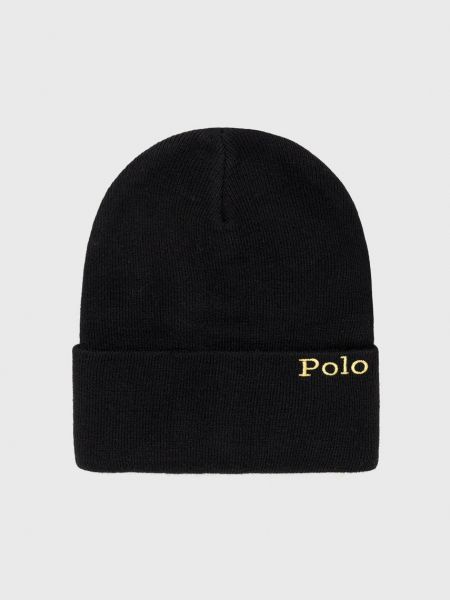 Вълнена шапка Polo Ralph Lauren черно