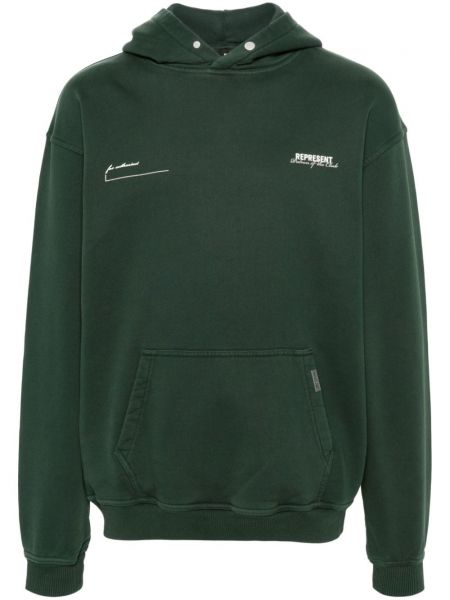 Pamučna hoodie s kapuljačom Represent zelena
