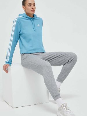 Pamučna hoodie s kapuljačom Adidas plava