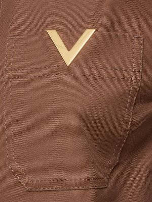Βαμβακερό πουκάμισο Valentino καφέ